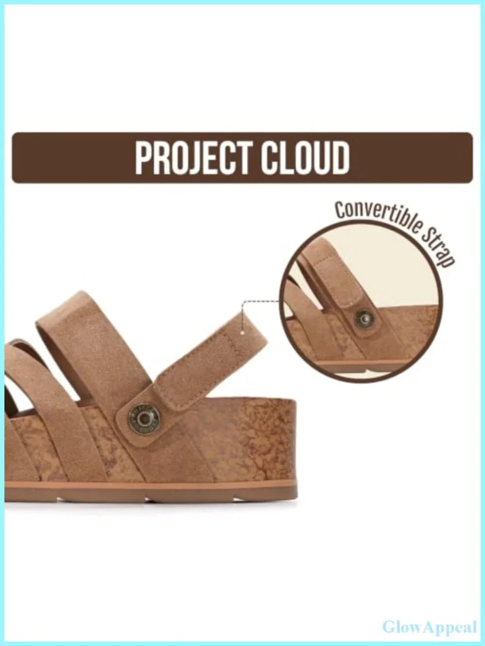 Genuine Leather Platform Sandals Adjustable Slip On Casual Women's